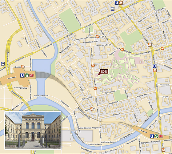 Anfahrt WWW.jpg Copyright IQB, erstellt mit OpenStreetMap